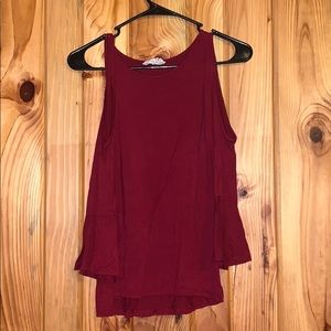 Deep red off the shoulder long sleeve